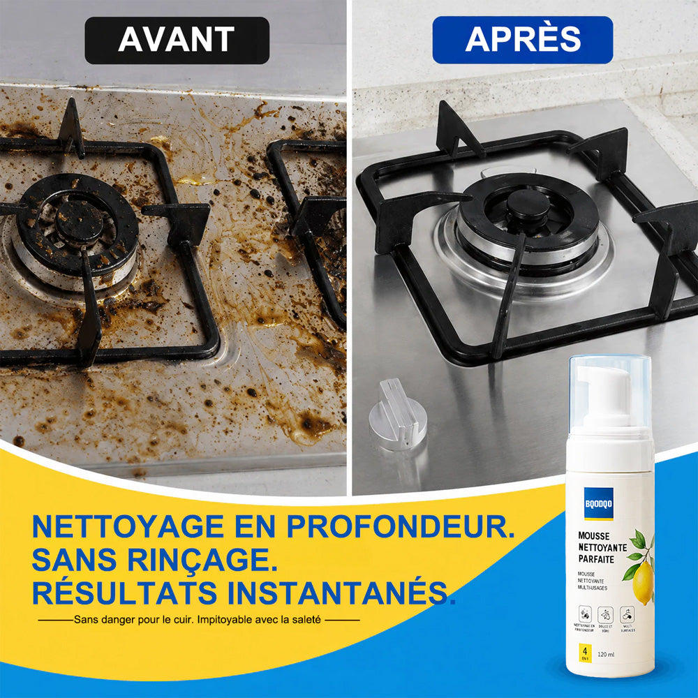 DERNIER JOUR : -60 % | Mousse Nettoyante Sans Rinçage — Vaporisez, Essuyez, C'est Propre !