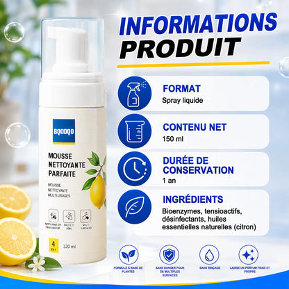 DERNIER JOUR : -60 % | Mousse Nettoyante Sans Rinçage — Vaporisez, Essuyez, C'est Propre !